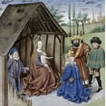 thumbnail image 2 of Ludolf of Saxony,  15x15 Gold Ornate Wood Framed with Double Matting Museum Art Print Titled - Nativity With Three Kings, 2 of 4