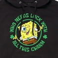 thumbnail image 3 of SpongeBob SquarePants - Who Needs Luck With This Charm - Men's Pullover Hooded Fleece Sweatshirt, 3 of 6