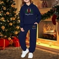 thumbnail image 2 of Boys Girls Christmas Sweatsuit Set 2 Piece Graphic Casual Long Sleeve Hoodie Holiday Sweatershirt Pullover Jogging Pants Girls Size 7-8 Years Clothes, 2 of 4