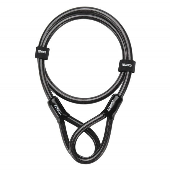 Titanker Thick Heavy Duty Security Steel Cable Bicycle Locks, Black
