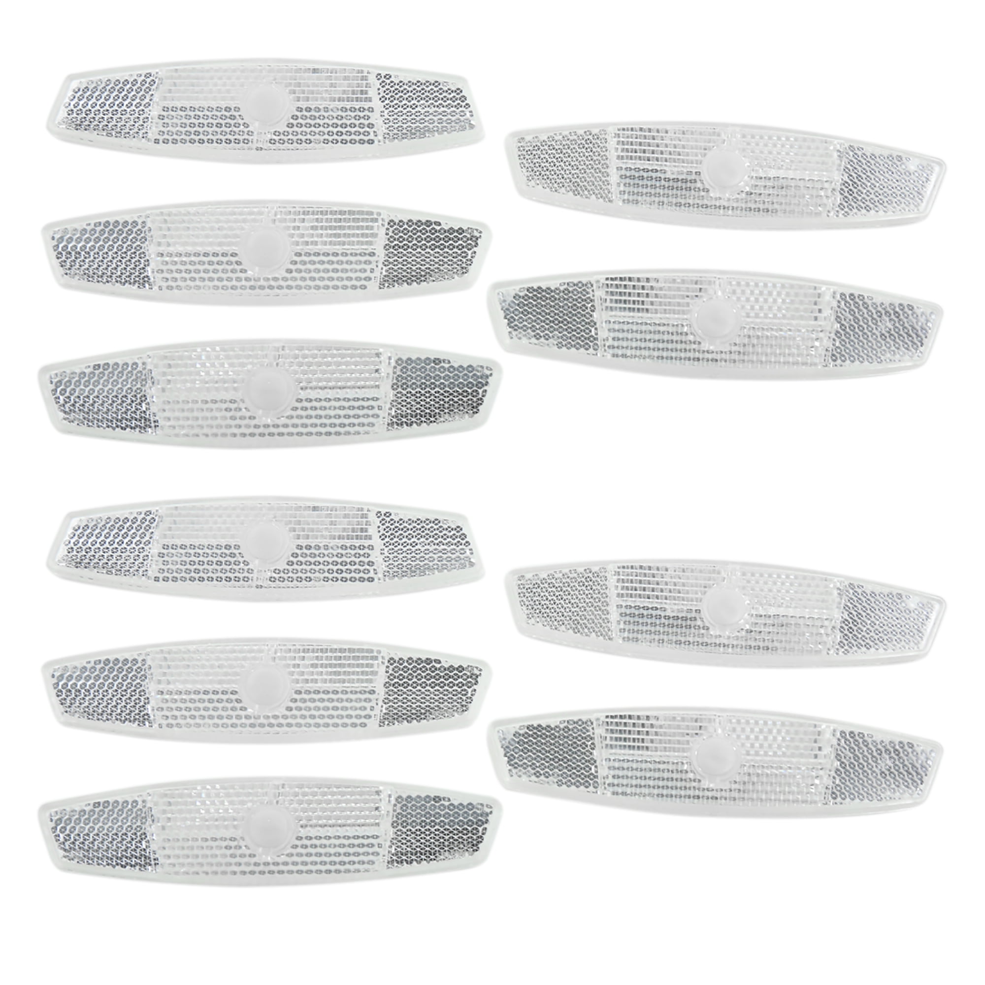 10pcs Universal White Plastic Clip-on Reflective Warning Reflector for Bike Bicycle