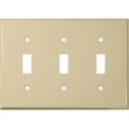 thumbnail image 1 of Stainless Steel Metal Wall Plates 3 Gang Toggle Switch Ivory, 1 of 1
