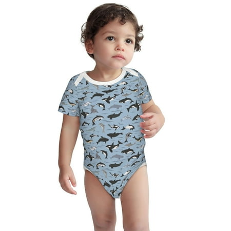 

Kdxio Dolphins Pattern Unisex Baby Cotton Short Sleeve Bodysuits-12 Months