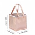 thumbnail image 3 of Scheam Large Insulated Pizza Bag Rose Gold Aluminum Foil Cake Thermal Bags with Zipper and Handles Portable Food Storage Delivery Bag,Reusable for Camping Picnic Takeaway 1Pcs, 3 of 7