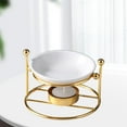 thumbnail image 6 of Romantic Ceramic Tealight Candle Holder Essential Oil Burner Diffuser Home Decoration Stylish , Gold, 6 of 7