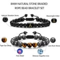 thumbnail image 5 of Initial Beaded Bracelets for Men, 8mm Tiger Eye Lava Rock Stone Handmade Mens Letter Obsidain Bracelet Stress Relief Yoga Beads Bracelets Adjustable Anti Anxiety Bracelets for Men Women Jewelry Gifts, 5 of 9