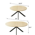 thumbnail image 3 of 59-Inch Extendable Round Dining Table for Dining Room, 4-6 People Mid Century Modern Expandable Kitchen Dinner Tables with Oval Wood Top and Industrial Metal Frame for Home, Small Space, Light Oak, 3 of 7
