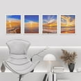 thumbnail image 3 of PixonSign Framed Wall Art White Ocean Sea Wave Posters, Set of 4 Sunset Horizon Nature Wilderness Realism Landscape Modern Art, Scenic Seascape Canvas Prints for Home Decor - 11"x14" White, 3 of 5