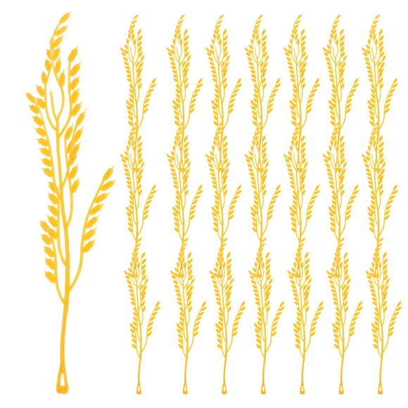 100pcs Artificial Wheat Stalks Simulation Rice Wheat Ears Fake Wheat Grass Model Flowers Arrangement For Farmhouse Diy Home Sand Table Decor
