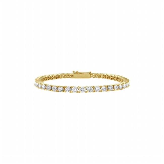 Precious Stone CZ Tennis Bracelet in 14K Yellow Gold, 2 CT TGW