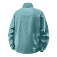 thumbnail image 7 of Domuza Lightweight Jacket Men Packable Stand Up Collar Windbreaker Waterproof Dustproof Windproof Full Zip Hiking Jacket Outdoor Coat with Pocket Light Blue M, 7 of 7