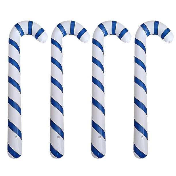 5uds. Globos navideños de bastón de caramelo para decoración de fiestas en interiores y exteriores, 4 Uds. (azul)