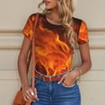 thumbnail image 6 of Hirioo Fiery Orange Flames Energy for Women's Round Neck Short-sleeved Onesie Basic Bodysuits-Large, 6 of 7