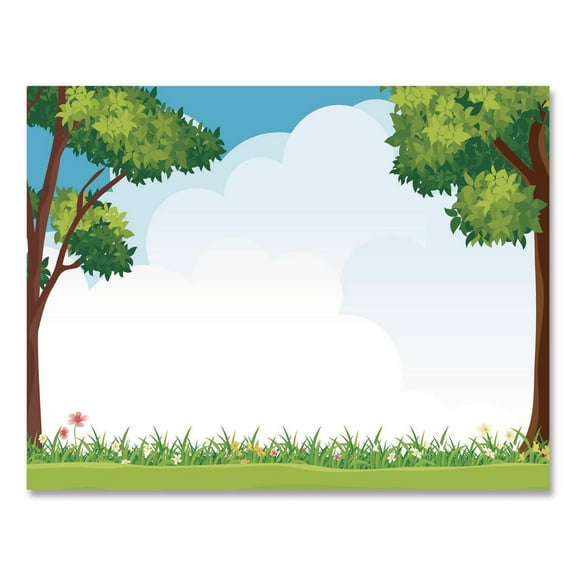 Geographic GEO49950 8.5 x 11 in. Tree Free Certificates - Outside Scene, Green, Brown & Blue - Pack of 15