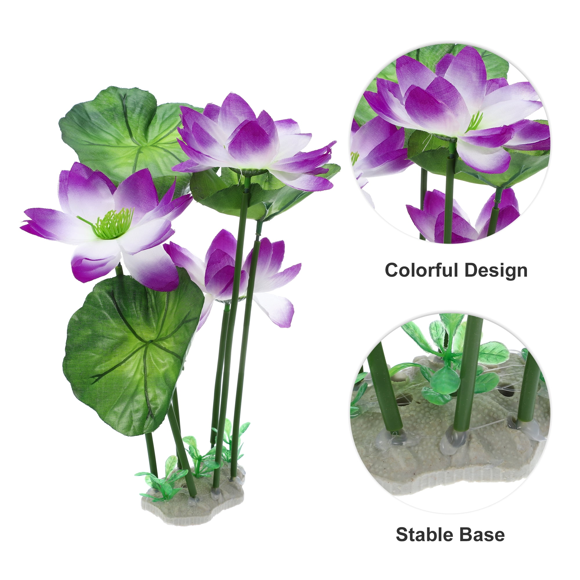 Unique Bargains 1pcs Fish Tank Aquarium Decorations Plants White Purple 10.24" Plastic Plants for Aquarium Decor