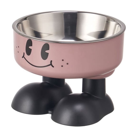 Cute Elevated Dog Cat Food Bowl, Stainless Steel Raised Pet Feeding Station with Non- Feet, Ergonomic Neck Support Pet Bowl for Small Medium Dogs & Cats (Size/Colour as Pictured)