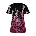 thumbnail image 5 of ICHUANYI Clearance Fashion Womens Casual Printed Square Neck Short Sleeve Buttons Tops Loose Blouses(Purple, L) ICHUANYI WER2023081009326, 5 of 5