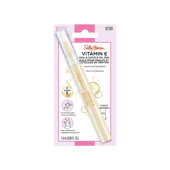 Sally Hansen Vitamin E Nail & Cuticle Oil Pen, Strengthens, Moisturizing, Easy to Apply