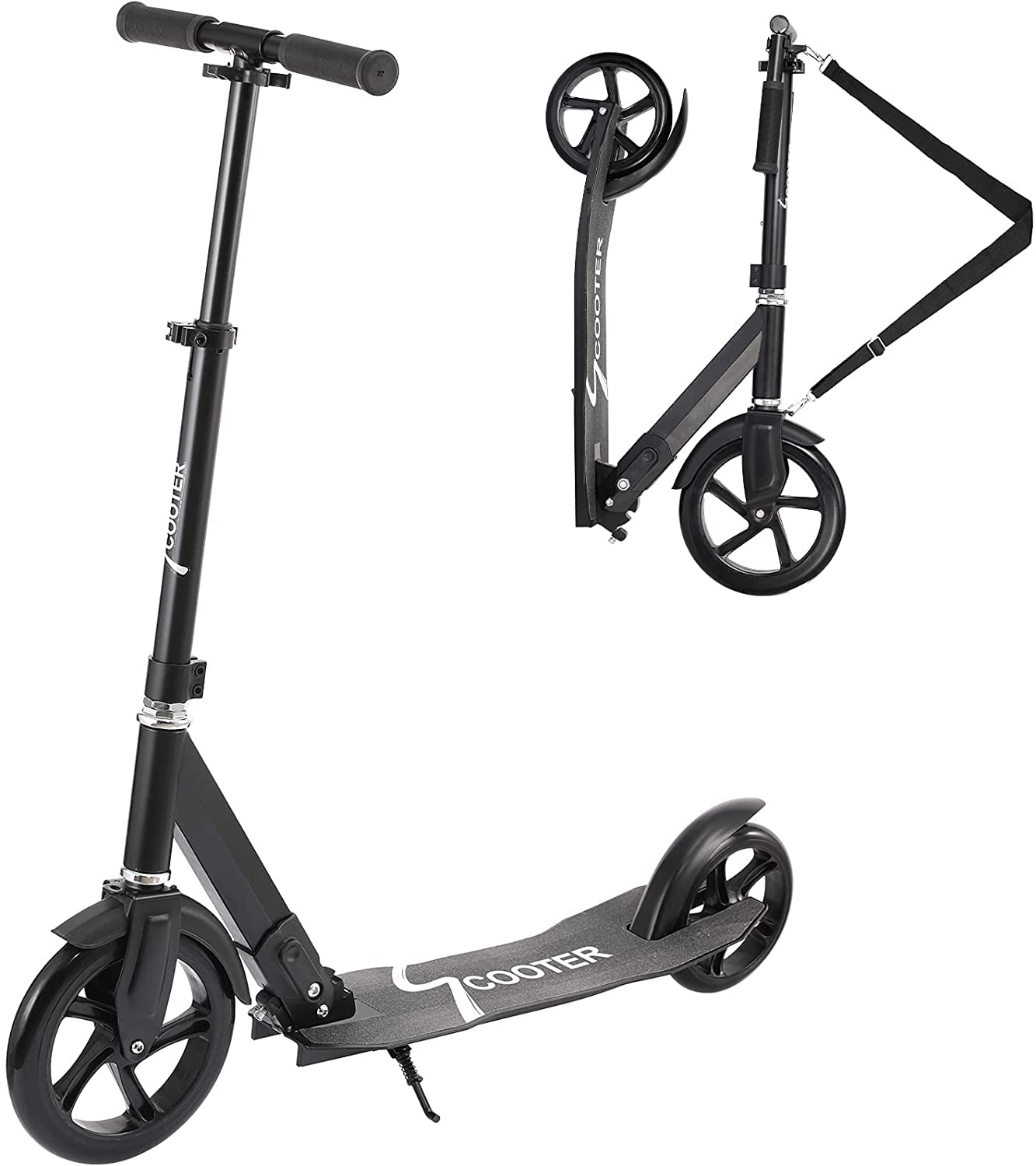 Kick Scooter with Big 9 inch Front Wheel for Adults and 7 Yrs Up Max 220 lbs 