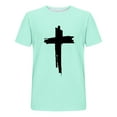 thumbnail image 5 of DDAPJ pyju Jesus Faith Shirts Men's Cross Print Short Sleeve T Shirt Slim Fit Crewneck Tee Shirt Casual Streetwear Tops Mint Green M, 5 of 6