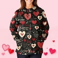 thumbnail image 3 of Valentines Day Scrub Jackets Women Plus Size Casual Button Snap Front Cute Love Heart Printed Scrubs Loose Long Sleeve Scrub Tops Nursing Uniform Medical Nurse Workwear with Pockets Black XL, 3 of 5