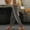 Dark Gray, variant on Oplxuo Lace Patchwork Linen Pants for Women Lightweight Summer Straight Leg Loose Elastic Waist Lounge Trousers with Pockets