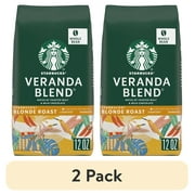 (2 pack) Starbucks Veranda Blend, Whole Bean Coffee, Starbucks Blonde Roast, 12 oz
