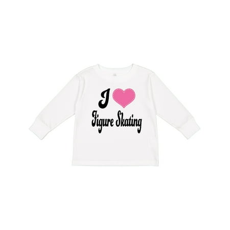 

Inktastic I Love Figure Skating Gift Toddler Toddler Girl Long Sleeve T-Shirt