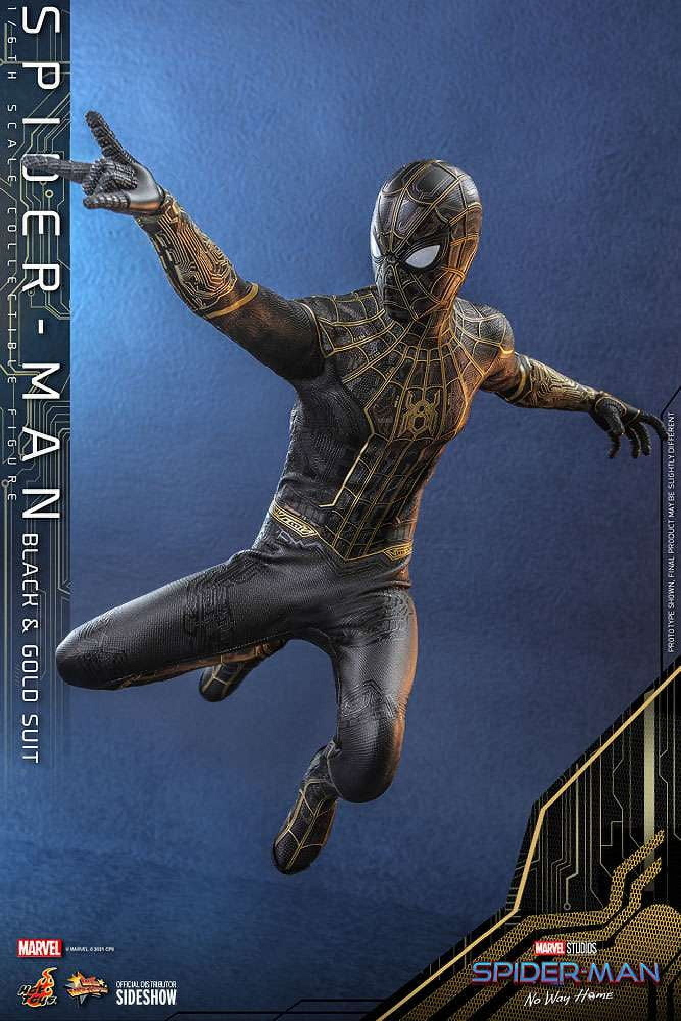 Hot Toys Spider-Man Black & Gold Spider-Man No Way Home MMS 1/6 Scale Exclusive