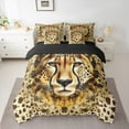 thumbnail image 2 of Manfei Kids Leopard Wildlife Twin Bedding Sets 7-Piece, Jungle Animal Bedding Comforter Set, Fashion Cheetah Print Reversible Sheet Sets, Microfiber Bedroom Decor, 2 of 7