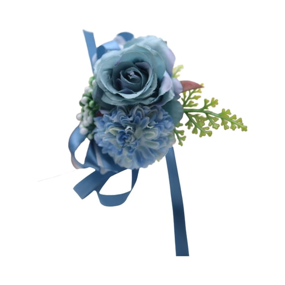 Clearance Artificial flowers under $5,Farfi Wrist Flower Non Fading Multi Color Decorate Elegant Bride Groom Wrist Corsage For (Orange)