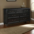 thumbnail image 6 of Benjara Vix 64 Inch Wide Dresser, 7 ed Trim Drawers, Pewter Drop Handles, Black, 6 of 6