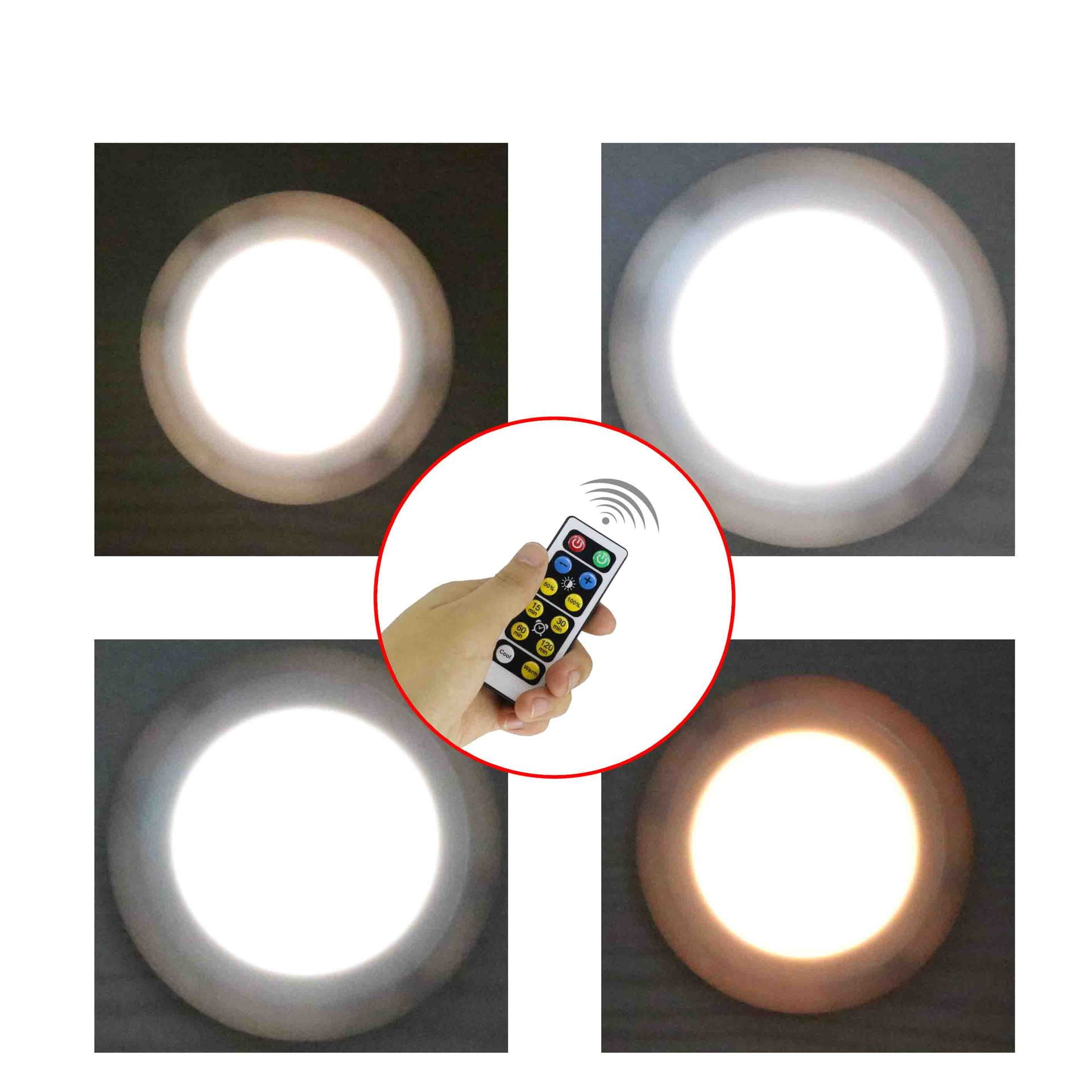 Battery Operated Lights with Remote, Wireless Led Under Cupboard Light with Remote Control, Under Cabinet Lighting, Stair Closet Lights (Six lights and two remote controls,Battery not included)