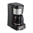 thumbnail image 1 of Hamilton Beach 5 Cup Drip Coffee Maker with Easy FrontFill Basket, Compact Design, Programmable Clock, Glass Carafe, Auto Pause and Pour, Black & Sta, 1 of 8