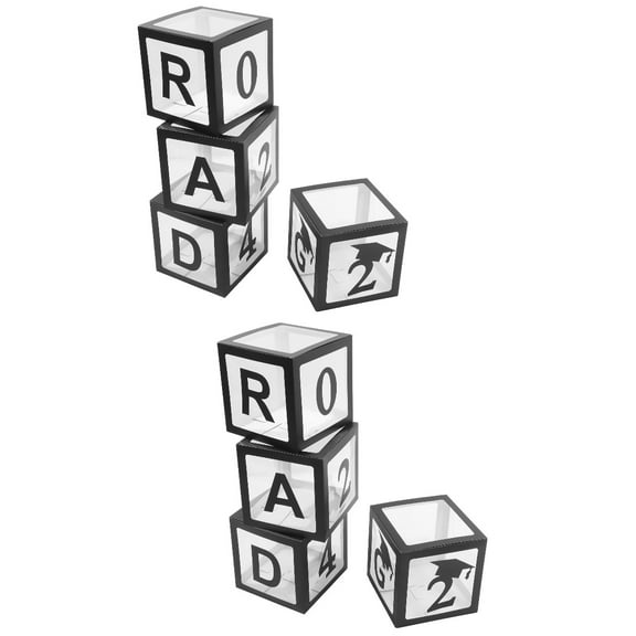 2 Sets Graduation Balloon Box Decorations Fiesta Balloons Black