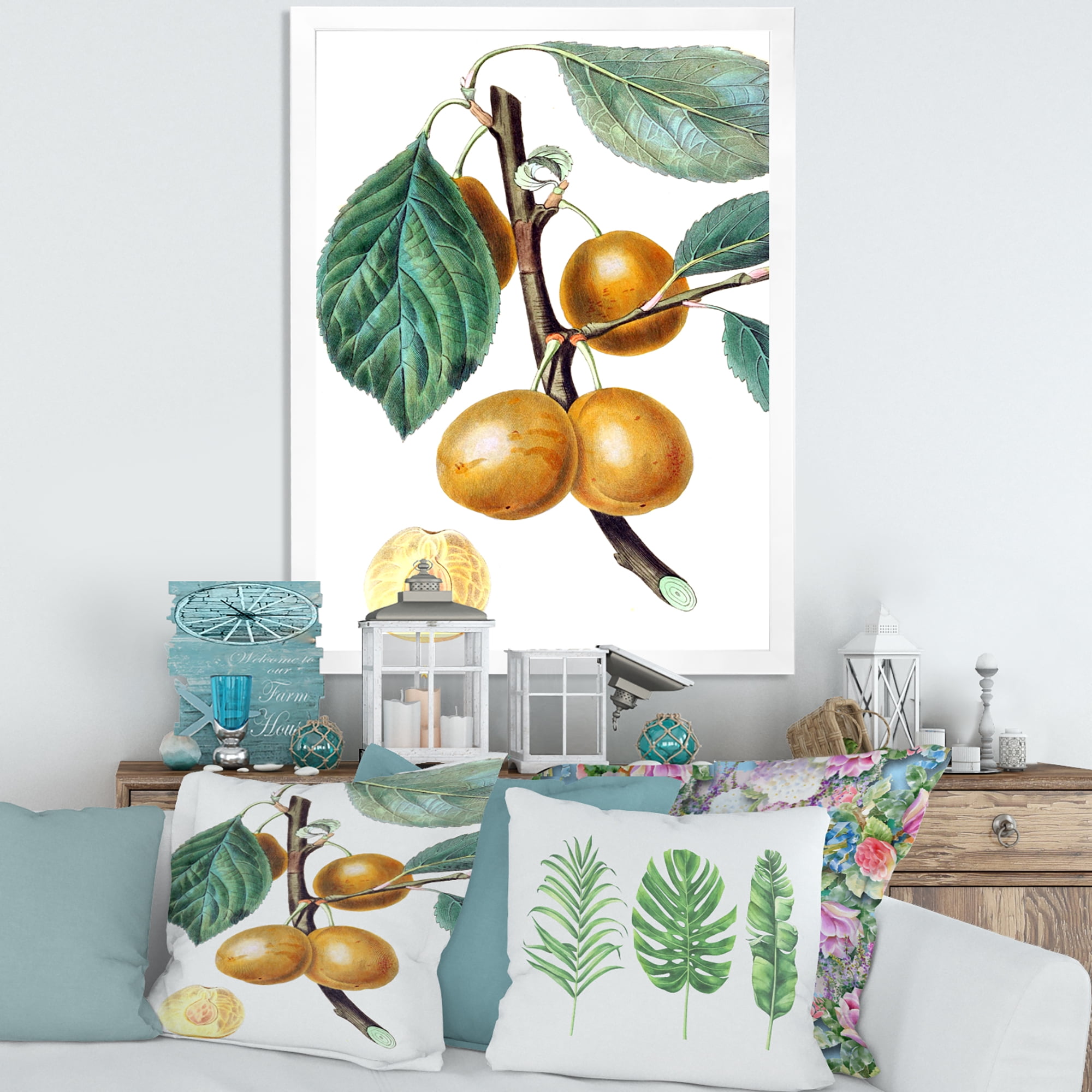 Designart 'Ancient Fruits II' Farmhouse Framed Art Print