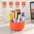 thumbnail image 4 of SUSWIM 5-Compartment Desktop Organizer & Holder with Rotating Organizers, Orange, 4 of 6