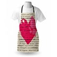 thumbnail image 3 of Love Apron Heart Design Elements Love Letter Handwriting Calligraphy Curve Old Style Print, Unisex Kitchen Bib Apron with Adjustable Neck for Cooking Baking Gardening, Beige Magenta, by Ambesonne, 3 of 3