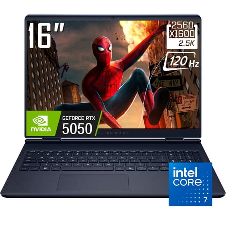 Alienware 16 Aurora Gaming Laptop, 16" 2560 x 1600 2.5K 120Hz LED Display, Intel Core 7 240H, NVIDIA RTX 5050 8GB GDDR7, Backlit KB, WiFi 7, Win11 Home(16GB DDR5 | 512GB SSD)