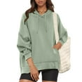 thumbnail image 2 of kamemir Women's Fashion Hoodies & Sweatshirts Women's Oversized Sweatshirt Crew Neck Long Sleeve Casual Slit Pullover Top Fall 2025 Teen Girl Preppy Clothes(Green,L), 2 of 6