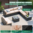 thumbnail image 4 of Clouddwell 10-Piece Patio Furniture Set on Sale, Black Rattan Wicker Outdoor Sectional Sofa Couch with Table Patio Conversation Set for Lawn& Backyard, Beige, 4 of 6