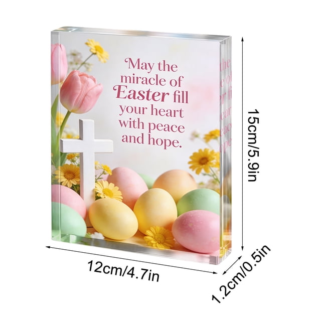 Tauxra Easter Acrylic Tabletop Decor Spring Home Ornament for Kids Festive Desktop Centerpiece