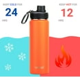 thumbnail image 4 of Drinco Water Bottle Double Wall Vacuum Insulated Stainless Steel, 22oz Orange, 4 of 5