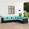 thumbnail image 1 of vidaXL 6 Piece Patio Lounge Set with Cushions Poly Rattan Black, 1 of 5