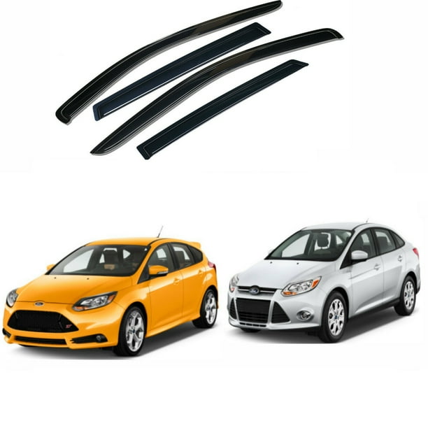 Smoke Side Window Wind Visors Sun Rain Guards Vent Deflectors for Ford
