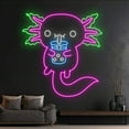 thumbnail image 2 of Handmadetneonsign Custom Axolotl Drinks Boba Tea Neon Sign, Bubble Tea Axolotl LED Light, Axolotl, 2 of 5