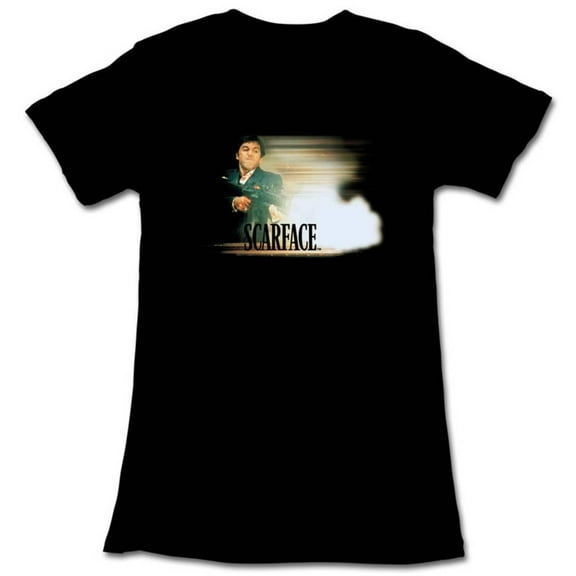 Women's: Scarface - Glowy Dude Apparel Womens T-Shirts - Black