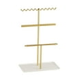 thumbnail image 4 of Kuntesetty Jewelry Display Stand Bracelet Necklace Holder 3 Tiered Stylish Earrings Display Gold, 4 of 9