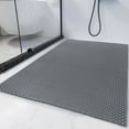 thumbnail image 7 of Mecorevxz Non-Slip Shower Mat Bathtub Mat with Drain Soft on Feet PVC Shower for Bathroom Wet Area Quick Drying No Suction Cup Comfort Shower Rugs Bathroom Accessories (32”×32”,Gray), 7 of 7