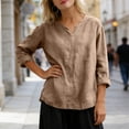 thumbnail image 6 of Iyufng V-Neck Tops for Women Short Sleeve Solid Color Loose-Fit Blouses Summer Casual Tops, 6 of 6